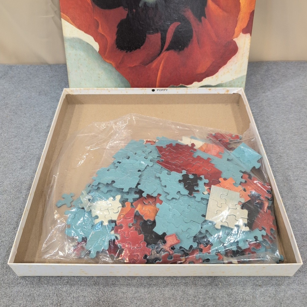 Georgia OKeeffe Poppy Fine Art Jigsaw Puzzle 500 Pieces Battle Road Press Vtg - Picture 3 of 3